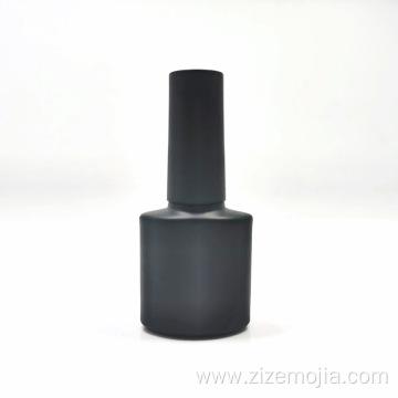Black empty 10ml square frosted nail polish bottle